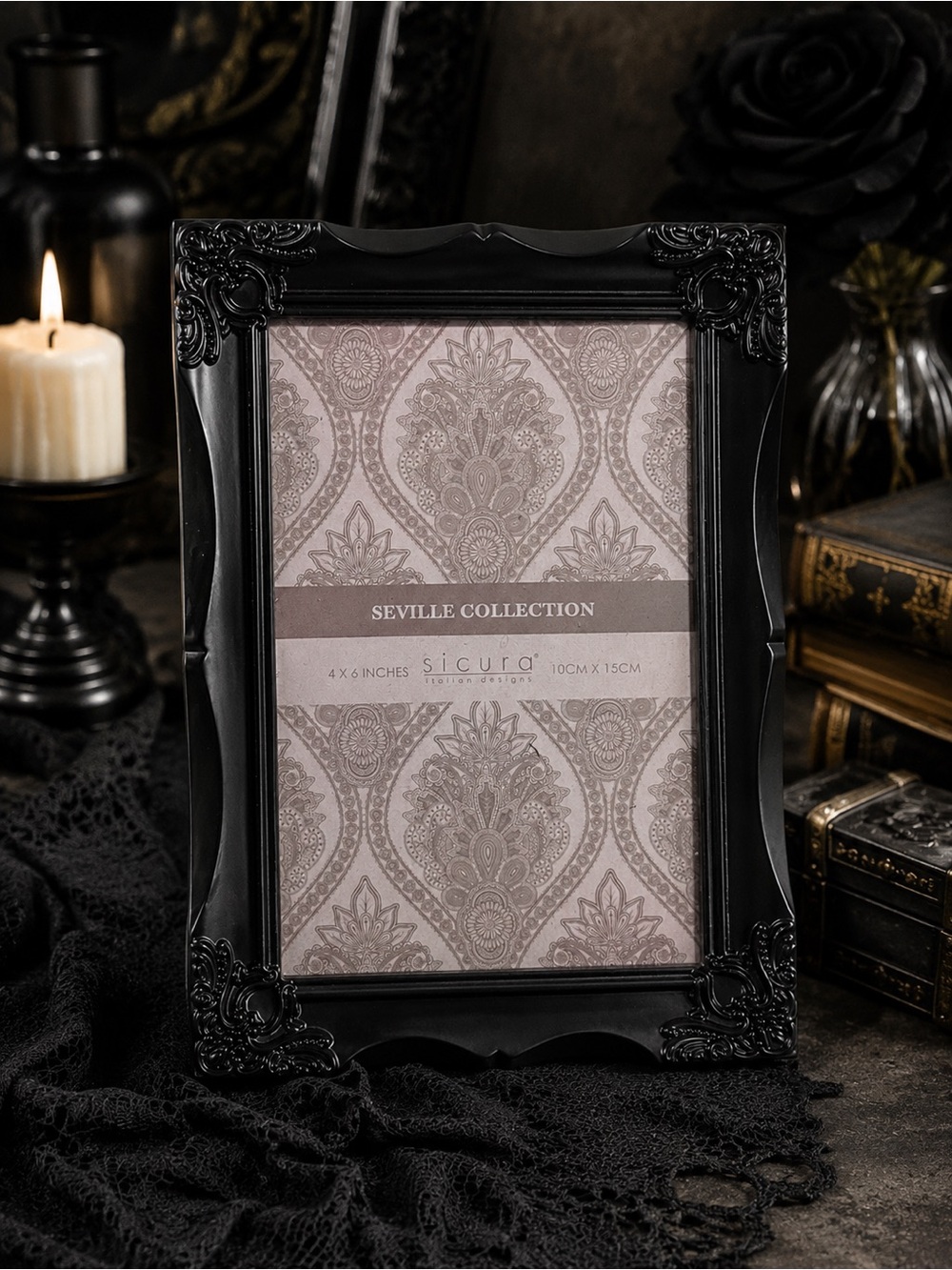 Vintage Gothic Black Ornate Picture Frame 🖤